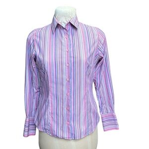 Pink Thomas Pink Jermyn Street London Pink Purple Striped Button Down Shirt 12